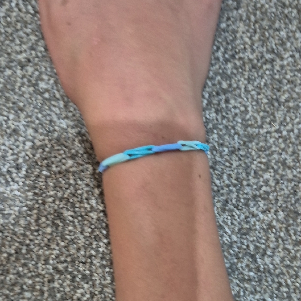 Blue and White Braided Bracelet